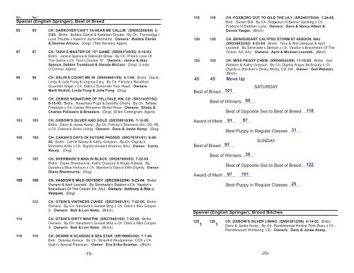 All Sweepstakes Classes