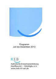 Programm 2/2013 - Katholische Erwachsenenbildung Kaufbeuren ...