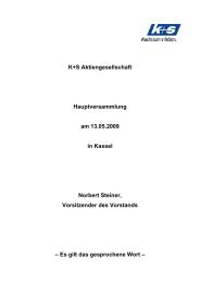 Präsentationsunterlage Norbert Steiner - K+S Aktiengesellschaft