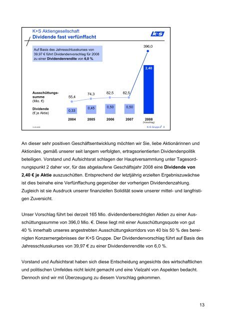 Präsentationsunterlage Norbert Steiner - K+S Aktiengesellschaft