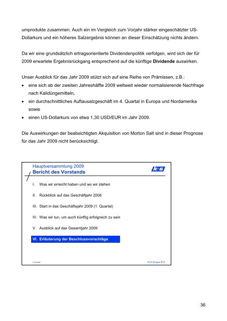 Präsentationsunterlage Norbert Steiner - K+S Aktiengesellschaft