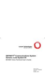 DEFINITY Communications System Generic 2 and System 85