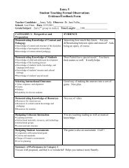 Supervising Teacher Observation Notes and Rubric - Kansas State ...