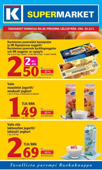 Valio maustetut jogurtit/ smaksatt yoghurt tlK/brK ... - K-supermarket