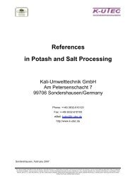 References in Potash and Salt Processing - K-UTEC AG Salt ...