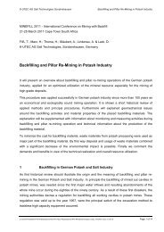 Backfilling and Pillar Re-Mining in Potash Industry - K-UTEC AG Salt ...