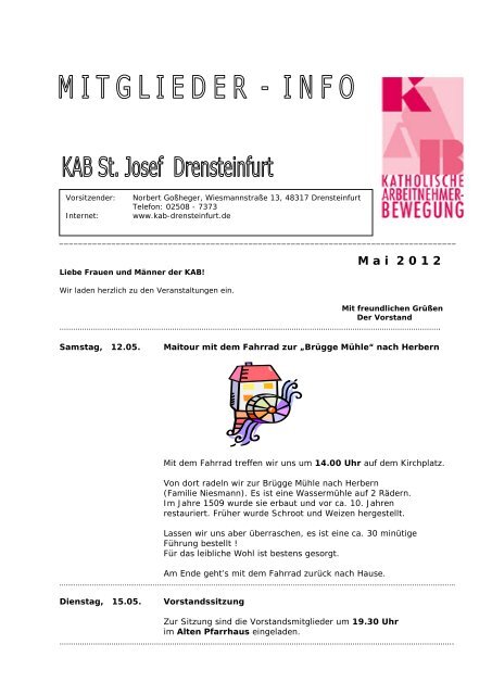 Mitgliederinfo_2012-05.pdf - KAB Drensteinfurt