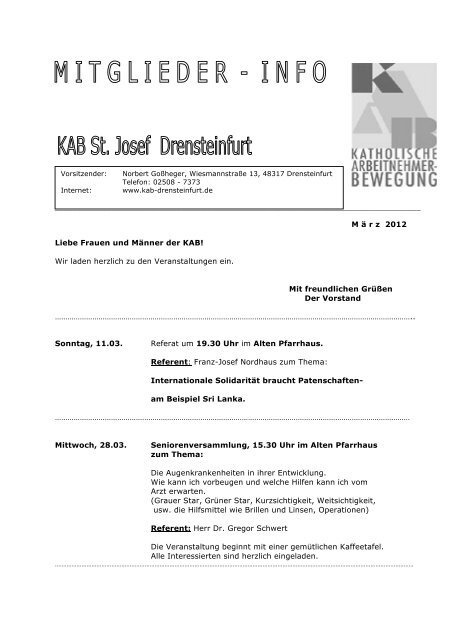 Mitgliederinfo 2012-03.pdf - KAB Drensteinfurt