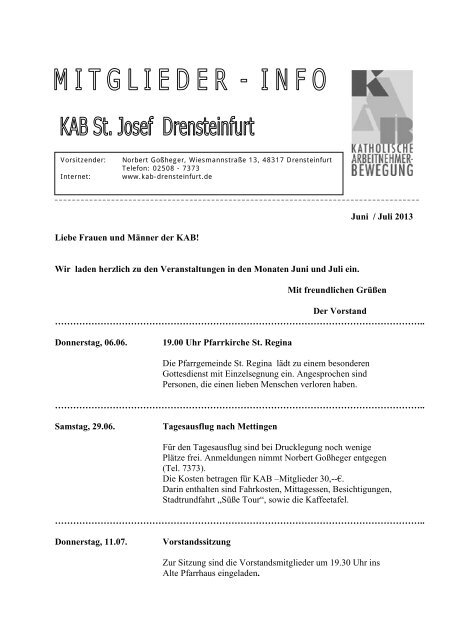 Mitgliederinfo 2013-6 _7.pdf - KAB Drensteinfurt