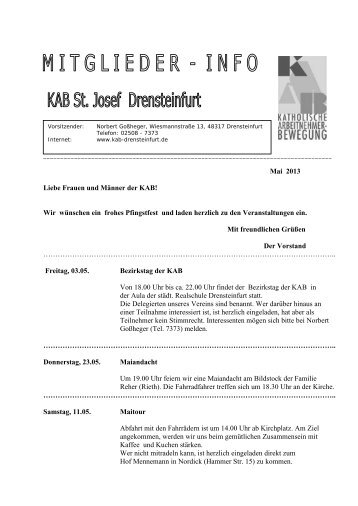 Mai 2013 - KAB Drensteinfurt