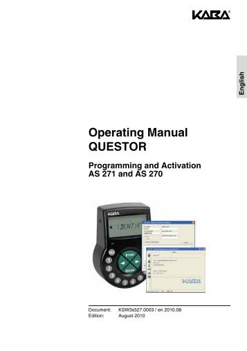 Operating Manual QUESTOR - Kaba Mauer GmbH