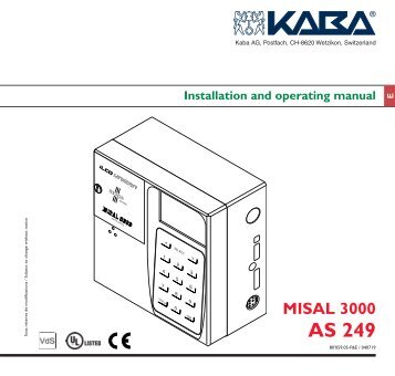 Installation and operating manual - Kaba Mauer GmbH