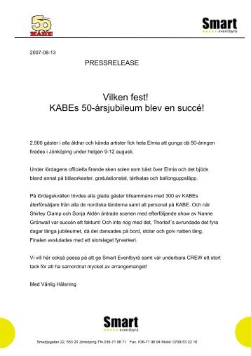 KABE 50-årsjubileum