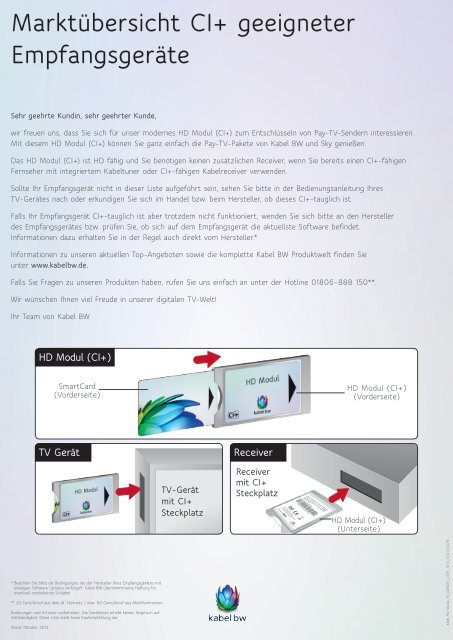 HD Modul (CI+) - Kabel BW