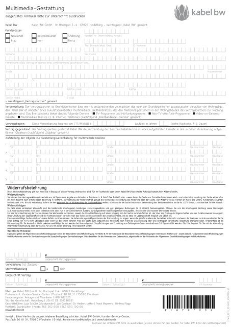 Gestattungsvertrag (beschreibbares PDF) - Kabel BW