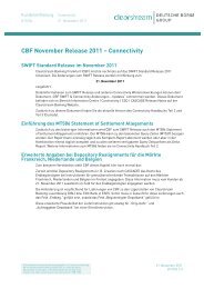 CBF November Release 2011 â Connectivity - Clearstream