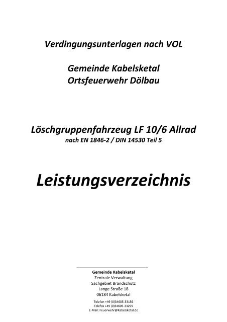 Leistungsverzeichnis