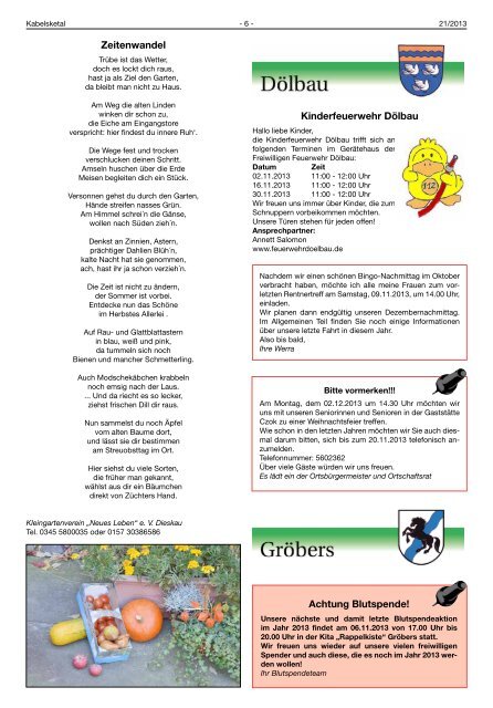 Amtsblatt der Gemeinde Veranstaltungskalender