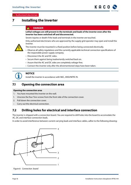 Installation Instructions - KACO new energy, Inc.