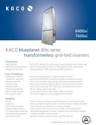 KACO blueplanet 00xi series transformerless grid-tied inverters