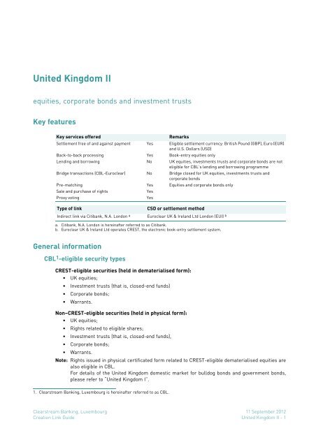 United Kingdom II - Clearstream