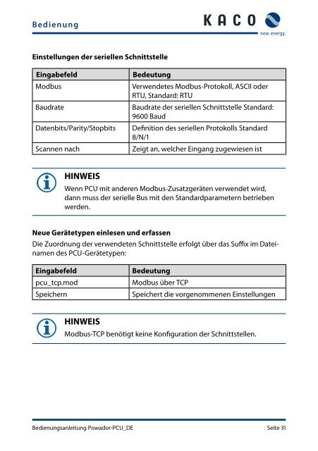 Powador-proLOG und Powador-PCU Bedienungsanleitung ...