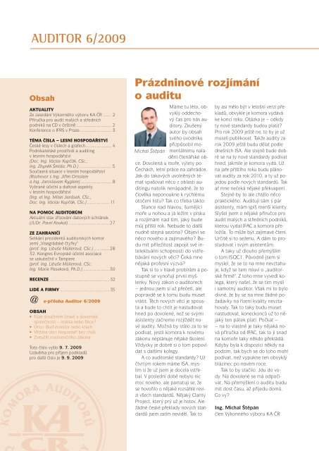 AUDITOR 6/2009 - Komora auditorÅ¯ ÄeskÃ© republiky