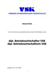 dipl. Betriebswirtschafter VSK dipl. Betriebswirtschafterin VSK