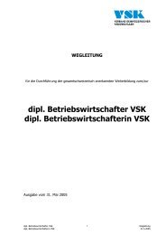 Wegleitung - Verband Schweizerischer Kaderschulen