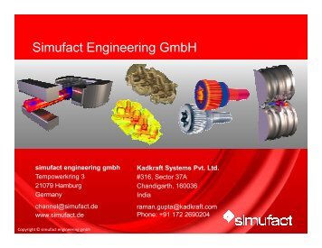 Simufact Engineering GmbH - Kadkraft Systems Pvt. Ltd.