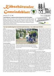 Amtsblatt der Gemeinde KÃ¤bschÃ¼tztal mit den Ortsteilen: