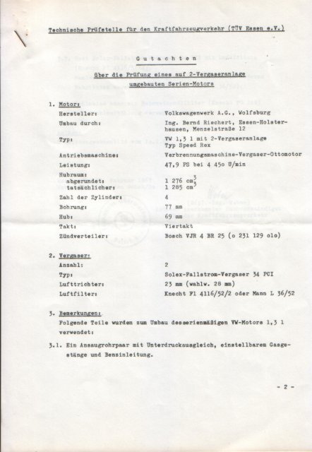 Riechert Gutachten für 34er Solex