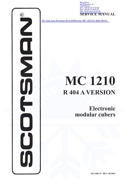 Scotsman Eiswa Rfelbereiter Mc 1210 Ka Lte Berlin