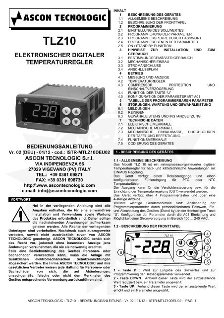 tlz10 elektronischer digitaler temperaturregler