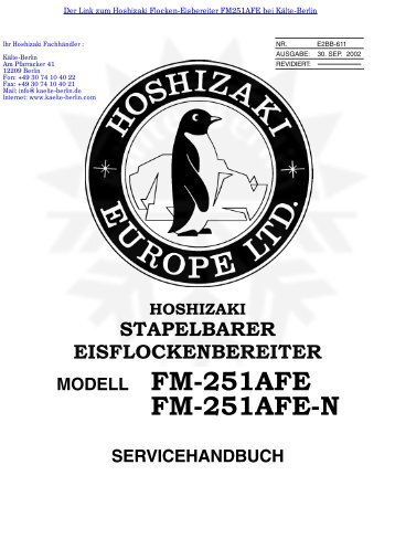 Hoshizaki Flocken-Eisbereiter FM251AFE - KÃ¤lte Berlin