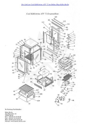 Cool KÃ¼hlvitrine ATV 72 Ersatzteilliste und ... - KÃ¤lte Berlin