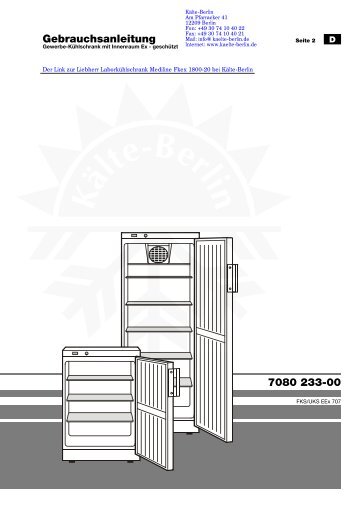 Liebherr LaborkÃ¼hlschrank Mediline Fkex 1800-20 - KÃ¤lte Berlin