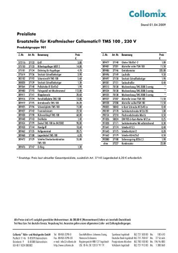 Kompaktmischer Collomatic ® TMS 100 - Collomix