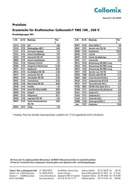 Kompaktmischer Collomatic ® TMS 100 - Collomix