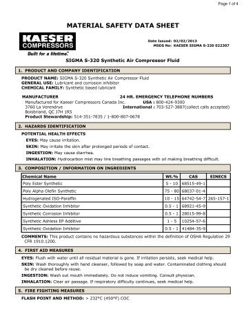 Sigma S-320 Compressor Fluid - kaeser