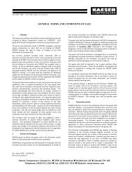 GENERAL TERMS AND CONDITIONS OF SALE - kaeser