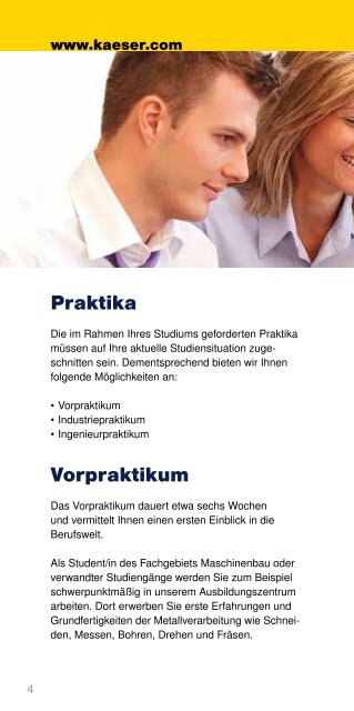 Informationen für Praktikanten, Schüler und Studenten - KAESER ...