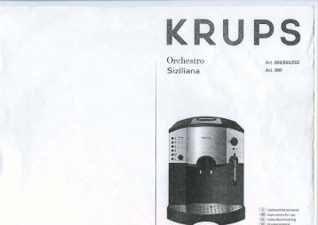 Bedienungsanleitung Krups Siziliana-F860 - Kaffeevollautomaten.org