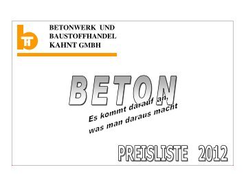 Download Preisliste - Betonwerk und Baustoffhandel KAHNT GmbH