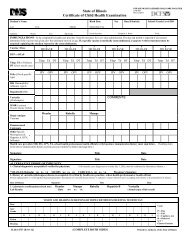 State of Illinois Certificate of Child Health Examination