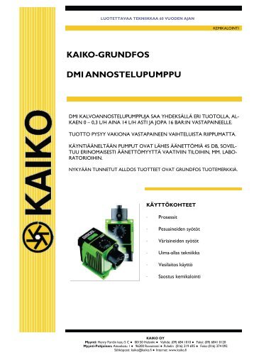 KAIKO-GRUNDFOS DMI ANNOSTELUPUMPPU