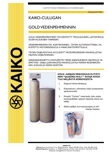 Gold Automaattinen vedenpehmennin - Kaiko