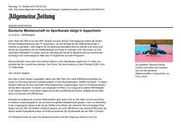 Allgemeine Zeitung - Vorbericht DM vom 15.10.2012 (pdf)