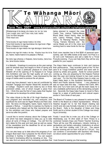 Whanau Newsletter Final