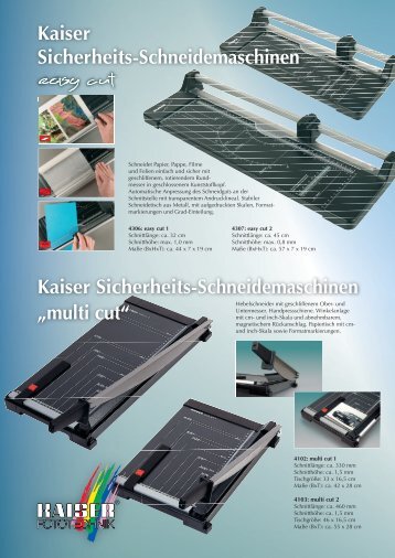 „multi cut“ Kaiser Sicherheits-Schneidemaschinen - Kaiser Fototechnik